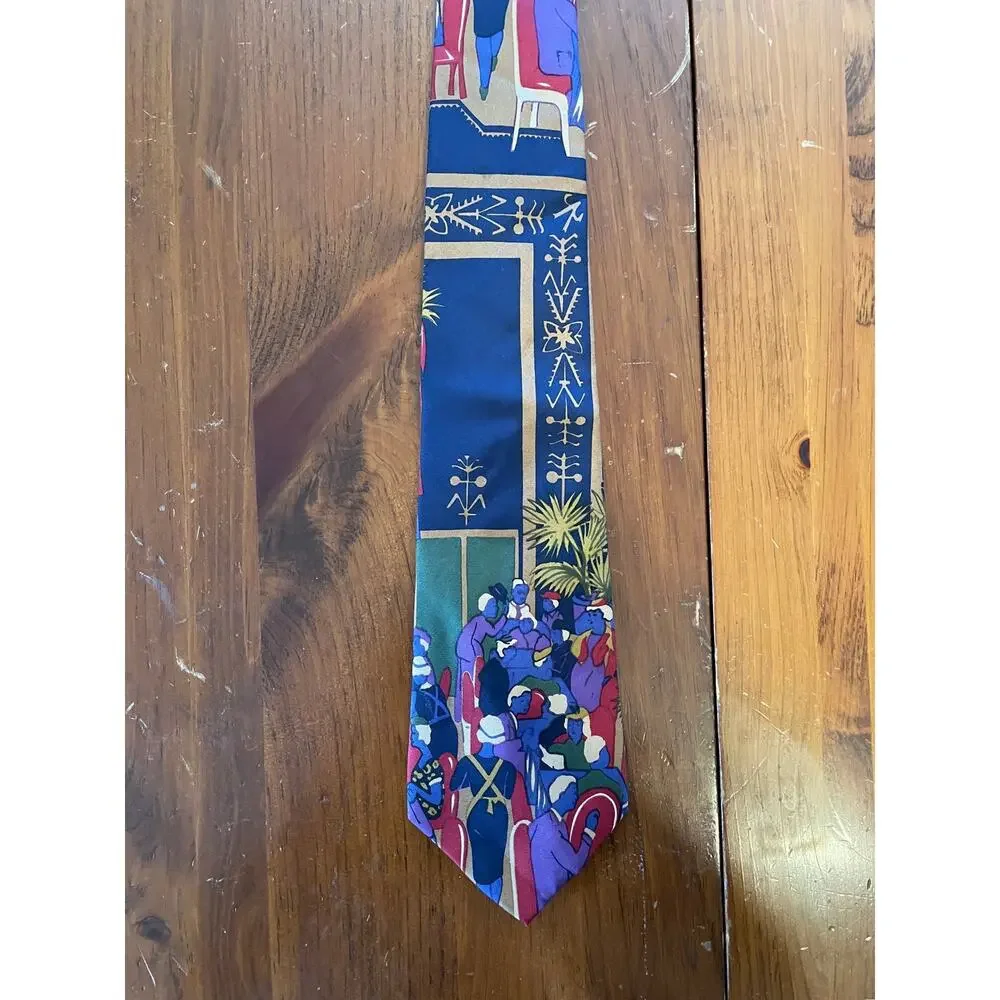 Cambridge Classics -Mervyns Neck Tie All Italica Silk Made inUSA People Abstract